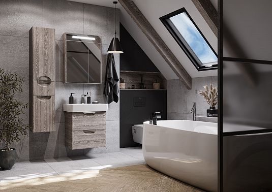 Зеркальный шкаф Акватон Сильва 60см дуб фьорд 1A216202SIW60