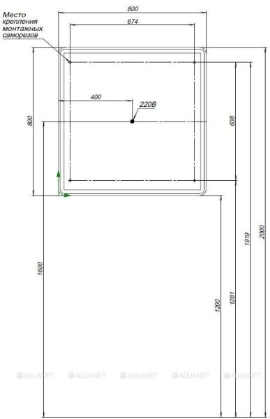 Зеркальный шкаф с подсветкой Aquanet Оптима 311862 80 см