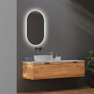 Зеркало с подсветкой ABBER Kontur AG6302SCB 55см чёрный