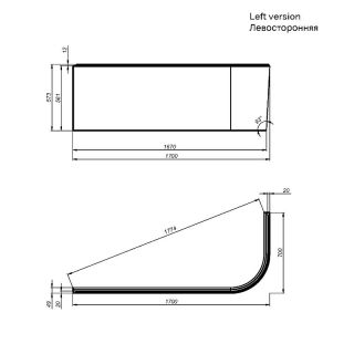 Панель фронтальная для ванны Am.Pm X-Joy W94A-170L70W-P 170 см белый