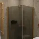 Душевой уголок на монопетле by Deonria U-90-89-6-GM-G1 90x89см золото/графит матовый