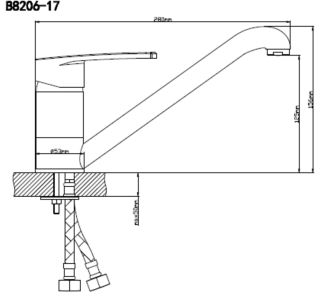 Смеситель для кухни BOOU B8206-17 хром