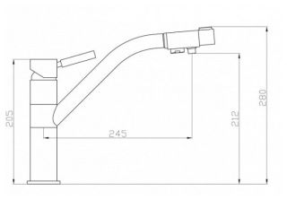 Смеситель для кухни ZORG Sanitary ZR 401 KF ЧЕРНЫЙМЕТАЛЛИК