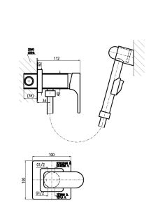 Гигиенический душ со смесителем Rav Slezak Yukon YU147/1CMAT черный