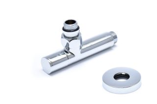 Вентиль запорный угловой Luxon ZZ 5101SCH0404ЧМ 1/2х1/2 ш/ш с отражателем  для п/с(ЧЕРНЫЙ МУАР)