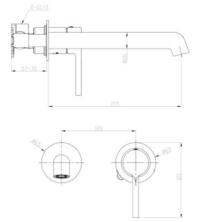 Встраиваемый смеситель для раковины Raglo R20.11.03 золотой сатин
